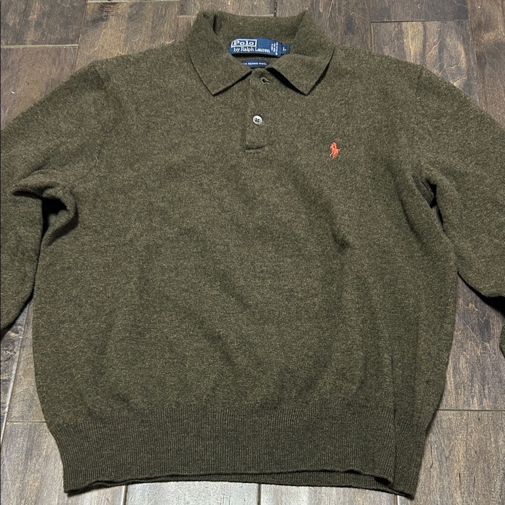Ralph Lauren Merino Wool Polo Sweater with Blue Tag. Large but more like a small